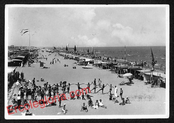 ah9894 - CARTOLINA D'EPOCA - Riccione Città - Veduta della Spiaggia
