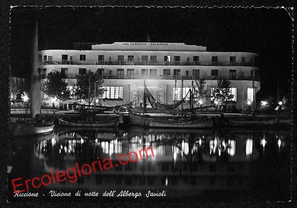 ah9896 - CARTOLINA D'EPOCA - Riccione Città - Grand Albergo Spiaggia