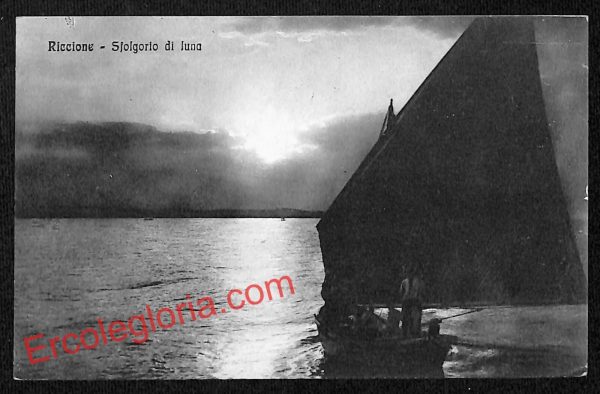 ah9902 - CARTOLINA D'EPOCA - Riccione Città - Sfolgorio di Luna