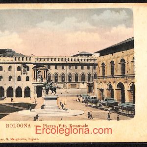 ae2003 - CARTOLINA  D'EPOCA - Bologna Città - Piazza Vittorio Emanuele