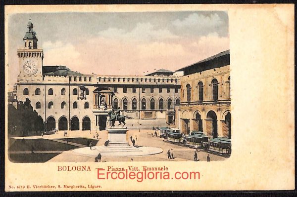 ae2003 - CARTOLINA  D'EPOCA - Bologna Città - Piazza Vittorio Emanuele