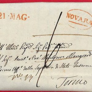 ai5731 - STORIA POSTALE - Busta PREFILATELICA - Novara 1820