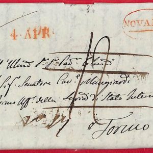ai5732 - STORIA POSTALE - Busta PREFILATELICA - Novara 1820