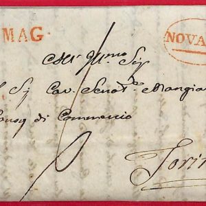 ai5734 - STORIA POSTALE - Busta PREFILATELICA - Novara 1823
