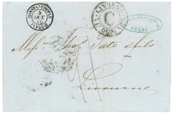 P3248 - UKRAINE, FOLDED LETTER NO CONTENTS, FROM ODESSA TO LIVORNO,