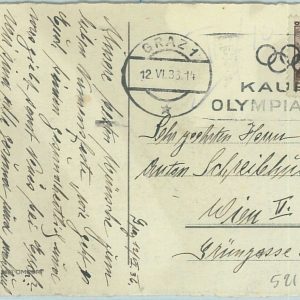 68103 - AUSTRIA -  POSTAL HISTORY - Postcard  1936  Olympic postmark: Graz 1