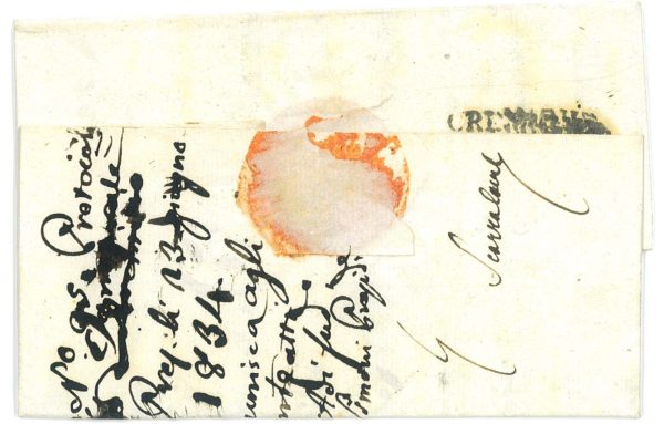 P4008 - ITALIA PREFILATELICA , 1840 DABRESCIA A CREMONA - immagine 2