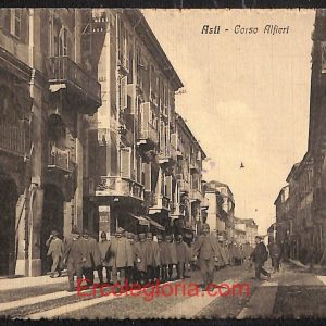 ae0665 - CARTOLINA  D'EPOCA - Asti Città - Corso Alfieri 1918