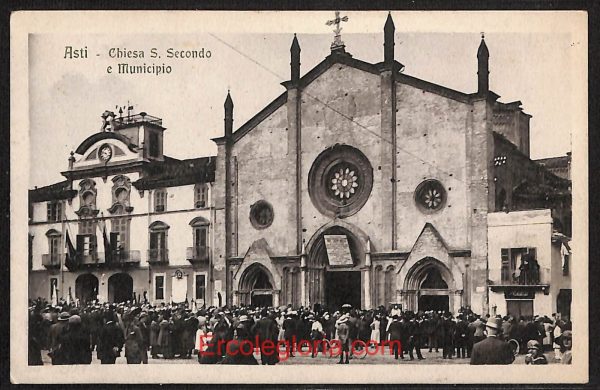 ae0666 - CARTOLINA  D'EPOCA - Asti Città - Chiesa S. Secondo