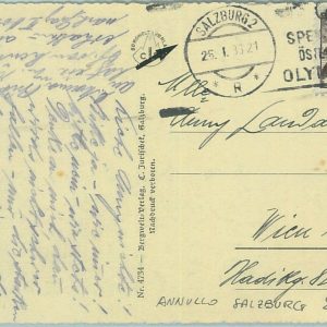 68105 - AUSTRIA -  POSTAL HISTORY - Postcard  1936 Olympic postmark: Salzburg 2