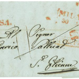 P4012 - ITALIA PREFILATELICA 1842, PARTENZA DA BERGAMO, TRANSITO A MILANO