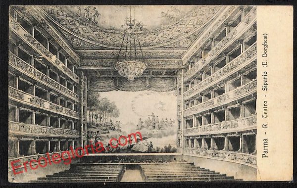 ah5356 - CARTOLINA D'EPOCA - Parma Città - R. Teatro - Sipario