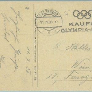 68108 - AUSTRIA -  POSTAL HISTORY - Postcard  1936 Olympic postmark: Salzburg 2