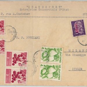58508 -   BULGARIA - POSTAL HISTORY: COVER to ITALY - 1957