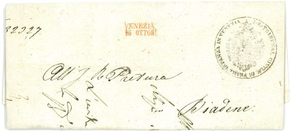 P4014 - ITALIA PREFILATELICA , LETTERA VIAGGIATA IN PERIODO FILATELICO 1851