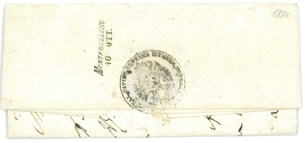 P4014 - ITALIA PREFILATELICA , LETTERA VIAGGIATA IN PERIODO FILATELICO 1851 - immagine 2
