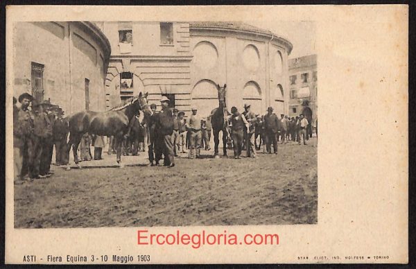 ae0670 - CARTOLINA  D'EPOCA - Asti Città - Fiera Equina