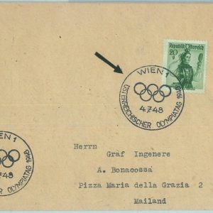 68304 - AUSTRIA - POSTAL HISTORY - Special postmark on COVER  Olympic Games 1948