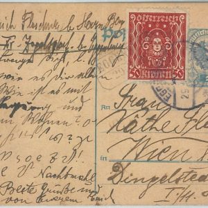69836 - AUSTRIA - POSTAL HISTORY -  STATIONERY CARD from EGGENBURG  1922