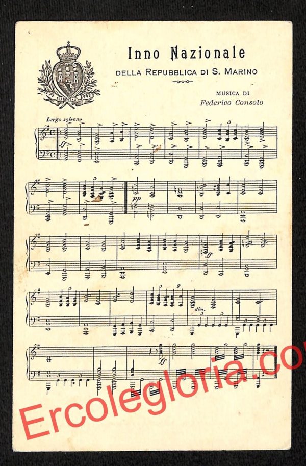 ai4793 - CARTOLINA D'EPOCA - San Marino Città - Inno Nazionale
