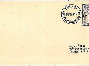 28859 - SOLOMON ISLAND - POSTAL HISTORY  - TULAGI postmark on COVER 1945