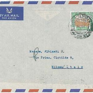 27454  - SDAN  - POSTAL HISTORY - AIRMAIL COVER to ITALY 1956    AGRICOLTURE