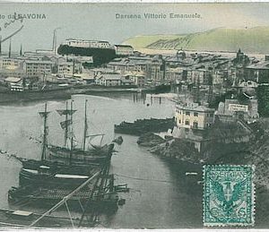 28298  CARTOLINA d'Epoca - SAVONA Città: DARSENA  V EMANUELE