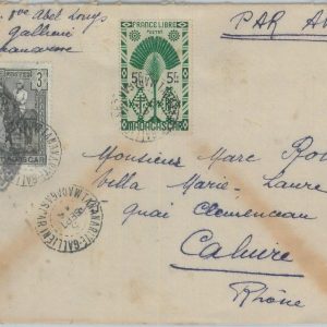 81091 - MADAGASCAR - POSTAL HISTORY - Censored COVER to FRANCE  - 1945
