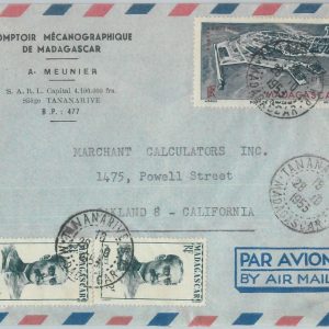 81084 - MADAGASCAR - POSTAL HISTORY -  Airmail COVER to USA 1953