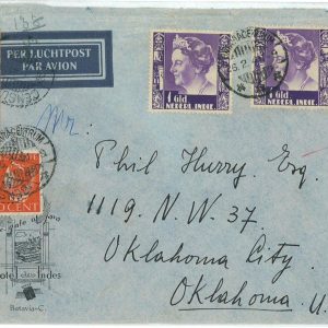 93711  - DUTCH INDIES  - POSTAL HISTORY - CENSORED Hotel  COVER to USA  1941