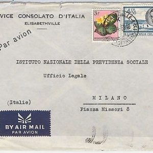 Belgian Congo  Congo Belge -  POSTAL HISTORY - COVER to ITALY 1958