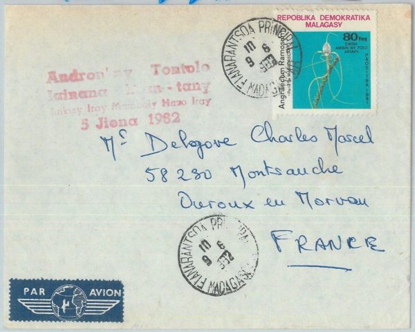 81019 - MADAGASCAR - POSTAL HISTORY -  COVER from Fianarantsoa 1972 Orchids