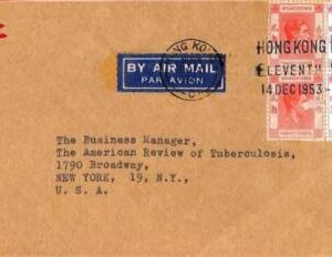 aa6828 - HONG KONG - POSTAL HISTORY - Airmail  COVER to the USA 1953
