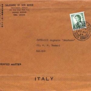 aa6832 - HONG KONG - POSTAL HISTORY -  COVER from SAI YUNG PUN to ITALY   1964