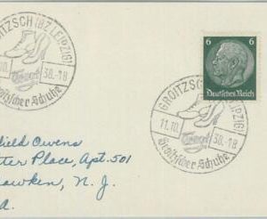 77485 -  GERMANY  - POSTAL HISTORY - special  postmark on  CARD - Shoes 1938