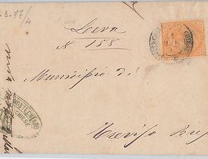 53866 - ITALIA REGNO - Storia Postale:  BUSTA da MONTECHIARO sul CHIESE 1877