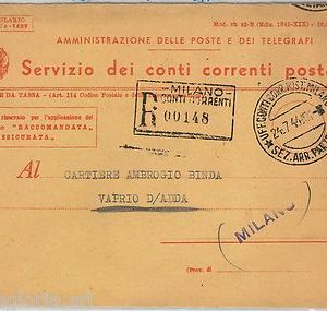 59939 - ITALIA RSI - STORIA POSTALE :  BUSTA del SERVIZIO CONTI CORRENTI POSTALI