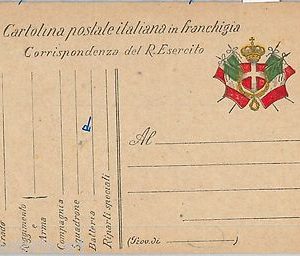 59947 - REGNO - STORIA POSTALE: INTERO POSTALE Franchigia militare MAL TAGLIATO!