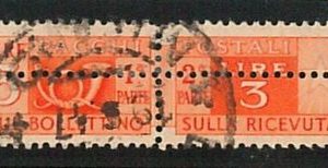 47630 -- ITALIA Repubblica - Sassone PACCHI POSTALI PP70 doppia dentellatura