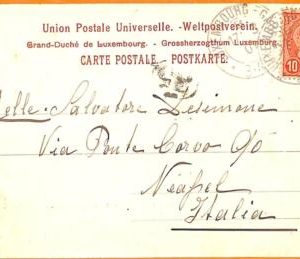 99356 - LUXEMBOURG - Postal History  -  POSTCARD  to ITALY  1901