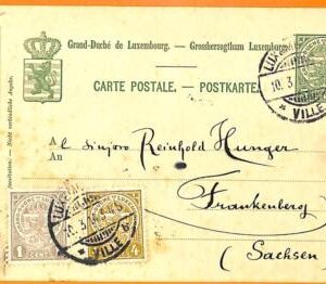 99361 - LUXEMBOURG - Postal History STATIONERY CARD added stamps to GERMANY 1914