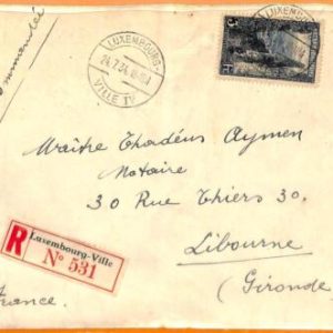 99371 - LUXEMBOURG - Postal History - REGISTERED COVER to FRANCE  1934