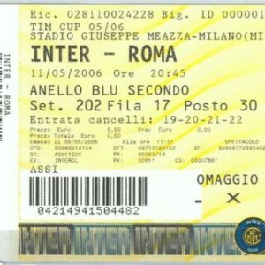 69445  -  BIGLIETTO PARTITA CALCIO  Tim Cup  2006 : INTER / Roma