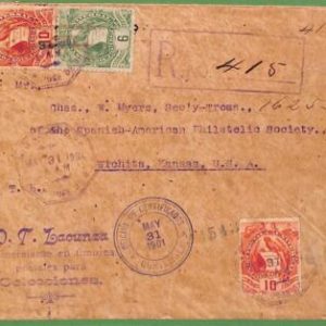 P0962 - GUATEMALA - POSTAL HISTORY - REGISTERED COVER to the USA 1901