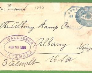 P0961 - GUATEMALA - POSTAL HISTORY -Franking on STATIONERY cover to the USA 1893