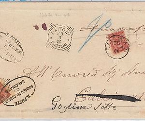 ITALIA REGNO:  LETTERA con annullo TONDO QUADRO di PAITONE + Cerchio CALCINATO