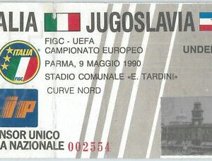 69424 -  BIGLIETTO PARTITA CALCIO 1990:  ITALY / YUGOSLAVIA Friendly  UNDER 21