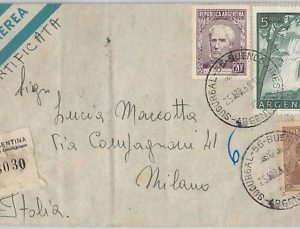 56384 - ARGENTINA - POSTAL HISTORY: AIRMAIL REGISTERED COVER 1958
