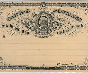 40339  - GUATEMALA - POSTAL HISTORY - STATIONERY CARD: Higgings & Gage # 2a