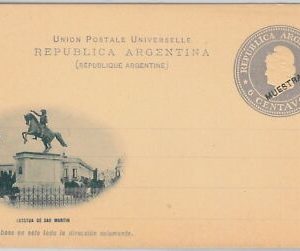 52218  ARGENTINA: PICTURE POSTAL STATIONERY CARD overprinted MUESTRA  H & G# 17A